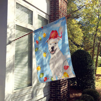 Christmas Lights White Staffie Bull Terrier Flag Canvas House Size CK2503CHF