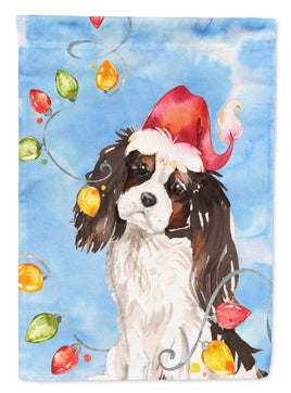 Christmas Lights Tricolor Cavalier Spaniel Flag Canvas House Size CK2510CHF