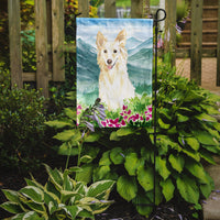 Mountian Flowers White Collie Flag Garden Size CK2514GF