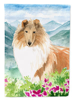 Mountain Flowers Smooth Collie Flag Garden Size CK2525GF