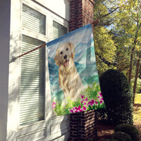 Mountain Flowers Golden Retriever Flag Canvas House Size CK2536CHF