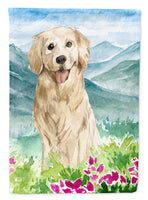 Mountain Flowers Golden Retriever Flag Canvas House Size CK2536CHF