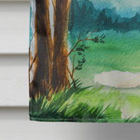 Under the Tree  White Collie Flag Canvas House Size CK2551CHF