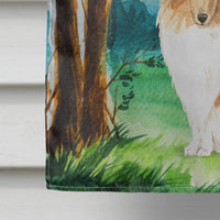 Under the Tree Collie Flag Canvas House Size CK2561CHF