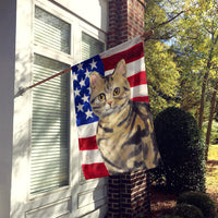 American Shorthair Brown Tabby American Flag Flag Canvas House Size CK3028CHF