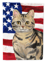 American Shorthair Brown Tabby American Flag Flag Canvas House Size CK3028CHF