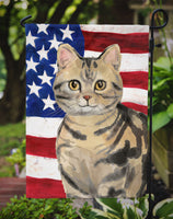 American Shorthair Brown Tabby American Flag Flag Garden Size CK3028GF