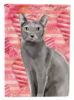 Blue Russian Cat Love Flag Canvas House Size CK3046CHF