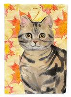 American Shorthair Brown Tabby Fall Leaves Flag Canvas House Size CK3073CHF