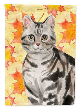 American Shorthair Fall Leaves Flag Canvas House Size CK3074CHF