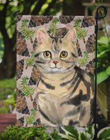 American Shorthair Brown Tabby Pine Cones Flag Garden Size CK3088GF