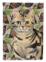 American Shorthair Brown Tabby Pine Cones Flag Garden Size CK3088GF