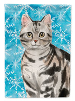 American Shorthair Winter Snowflake Flag Canvas House Size CK3104CHF