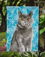 British Shorthair Winter Snowflake Flag Garden Size CK3108GF