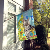 American Shorthair Christmas Presents Flag Canvas House Size CK3119CHF