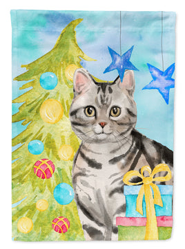 American Shorthair Christmas Presents Flag Canvas House Size CK3119CHF