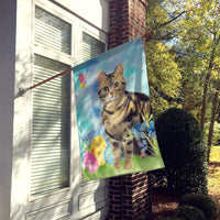 American Shorthair Brown Tabby Easter Eggs Flag Canvas House Size CK3133CHF