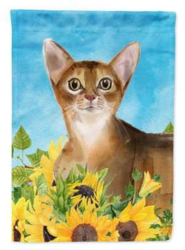 Abyssinian in Sunflowers Flag Canvas House Size CK3147CHF