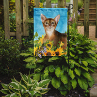 Abyssinian in Sunflowers Flag Garden Size CK3147GF