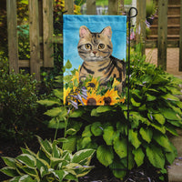 American Shorthair Brown Tabby in Sunflowers Flag Garden Size CK3148GF