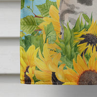 American Shorthair in Sunflowers Flag Canvas House Size CK3149CHF