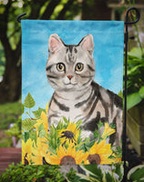 American Shorthair in Sunflowers Flag Garden Size CK3149GF