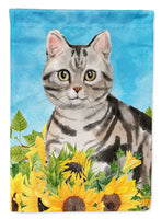 American Shorthair in Sunflowers Flag Garden Size CK3149GF