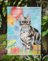 American Shorthair Happy Birthday Flag Garden Size CK3164GF