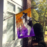 Hallween Border Collie Flag Canvas House Size CK3207CHF