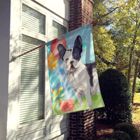 Happy Birthday French Bulldog Flag Canvas House Size CK3241CHF