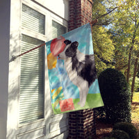 Happy Birthday Border Collie Flag Canvas House Size CK3242CHF