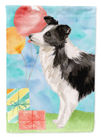 Happy Birthday Border Collie Flag Canvas House Size CK3242CHF