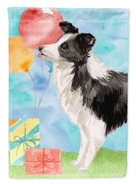 Happy Birthday Border Collie Flag Canvas House Size CK3242CHF