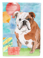 Happy Birthday English Bulldog Flag Canvas House Size CK3250CHF