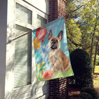 Happy Birthday Fawn French Bulldog Flag Canvas House Size CK3251CHF