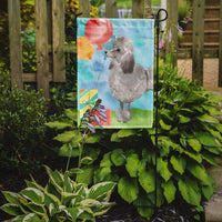 Happy Birthday Silver Poodle Flag Garden Size CK3254GF