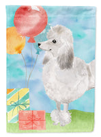 Happy Birthday Silver Poodle Flag Canvas House Size CK3255CHF