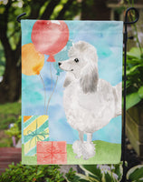 Happy Birthday Silver Poodle Flag Garden Size CK3255GF