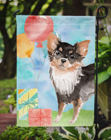 Happy Birthday Long Haired Chihuahua Flag Garden Size CK3258GF