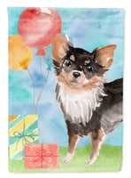 Happy Birthday Long Haired Chihuahua Flag Garden Size CK3258GF