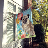 Happy Birthday Pug Flag Canvas House Size CK3260CHF