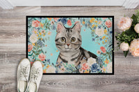 American Shorthair Spring Flowers Indoor or Outdoor Mat 18x27 CK3388MAT