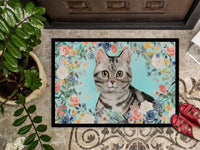 American Shorthair Spring Flowers Indoor or Outdoor Mat 18x27 CK3388MAT