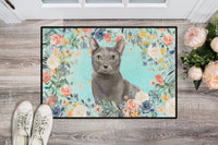 Blue Russian Spring Flowers Indoor or Outdoor Mat 24x36 CK3390JMAT