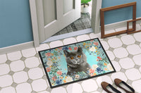 British Shorthair Spring Flowers Indoor or Outdoor Mat 18x27 CK3392MAT