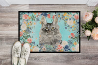 Maine Coon Spring Flowers Indoor or Outdoor Mat 18x27 CK3393MAT