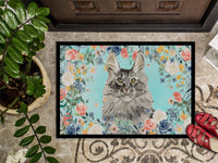 Maine Coon Spring Flowers Indoor or Outdoor Mat 18x27 CK3393MAT