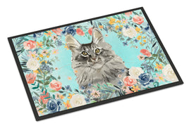 Maine Coon Spring Flowers Indoor or Outdoor Mat 18x27 CK3393MAT