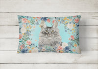 Maine Coon Spring Flowers Canvas Fabric Decorative Pillow CK3393PW1216