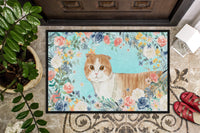 Scottish Fold Spring Flowers Indoor or Outdoor Mat 24x36 CK3397JMAT